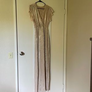 Piper and Scoot, Stella Shimmer Dress in Cream, Size Small